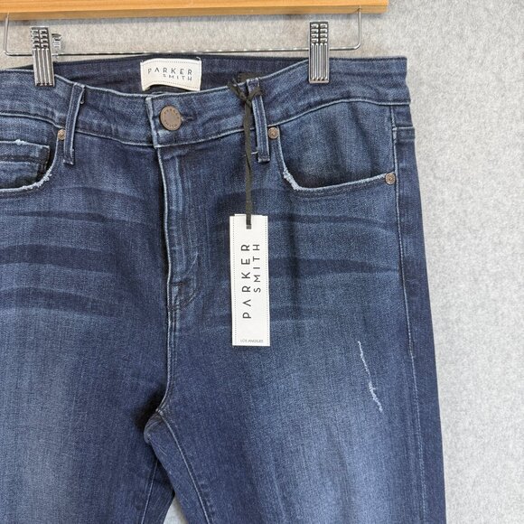 Parker Smith Womens Ava Skinny Jeans Blue‎ Jay Denim Stretch Size 12 / 31 NWT - Picture 4 of 14